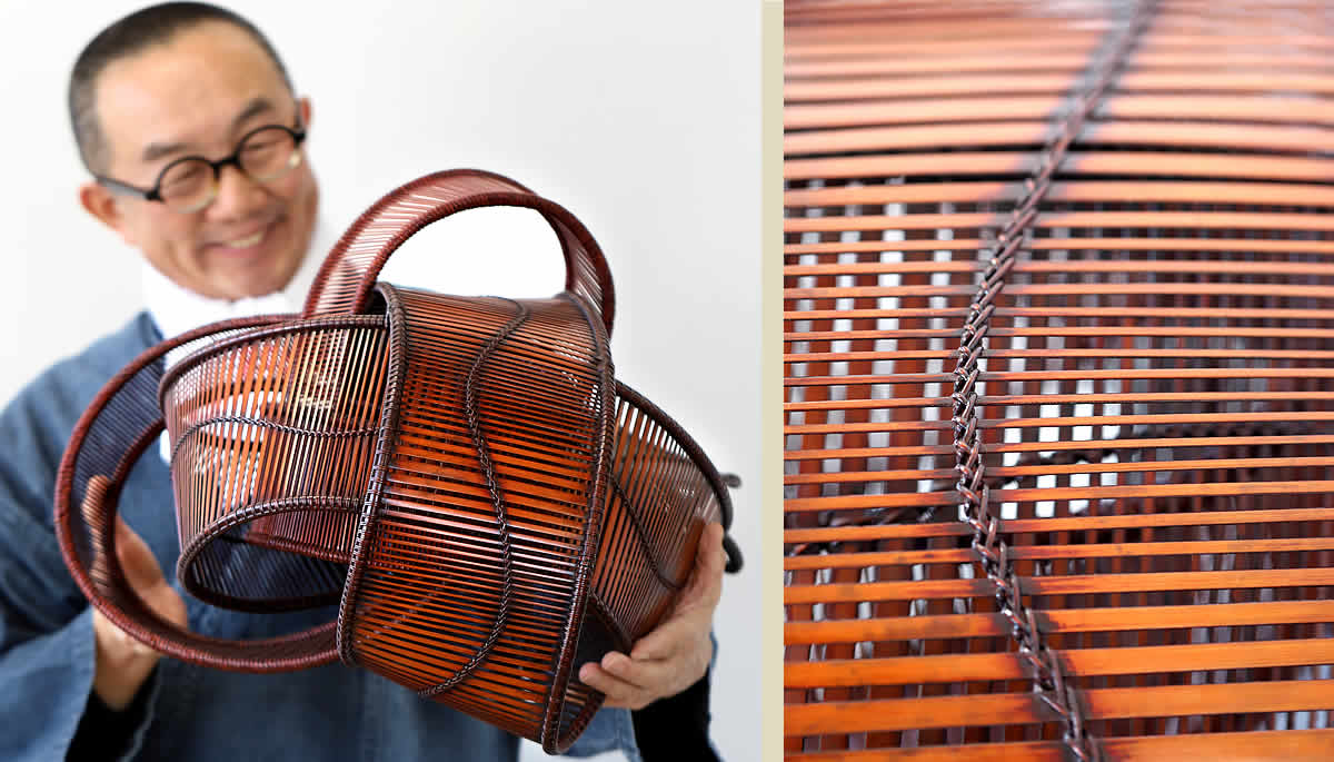 一点限り】 塩月寿籃作 竹オブジェ （Japanese bamboo object by Juran