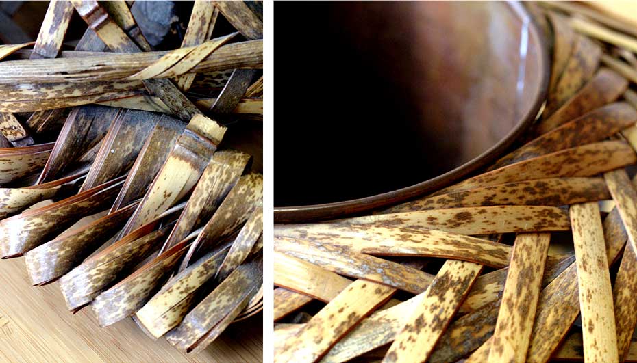 一点限り】 亀井竹芸作 鶴亀（大） | 虎斑竹専門店 竹虎