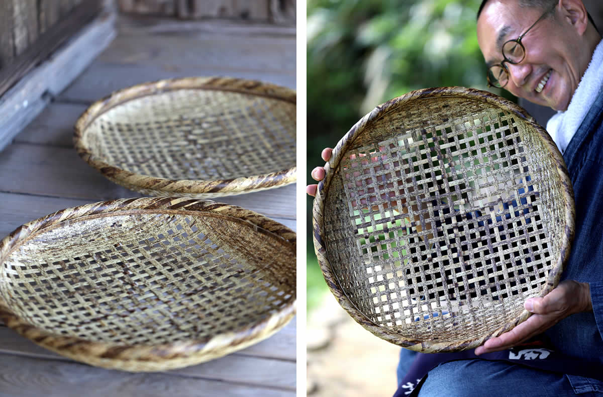 虎竹四ツ目ざる 40cm日本唯一の虎竹で編まれたレア中のレアな逸品 | 虎
