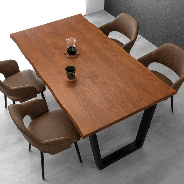 幅160］天然木 ダイニングテーブル 単品 4人掛け 長方形 木製 北欧 黒