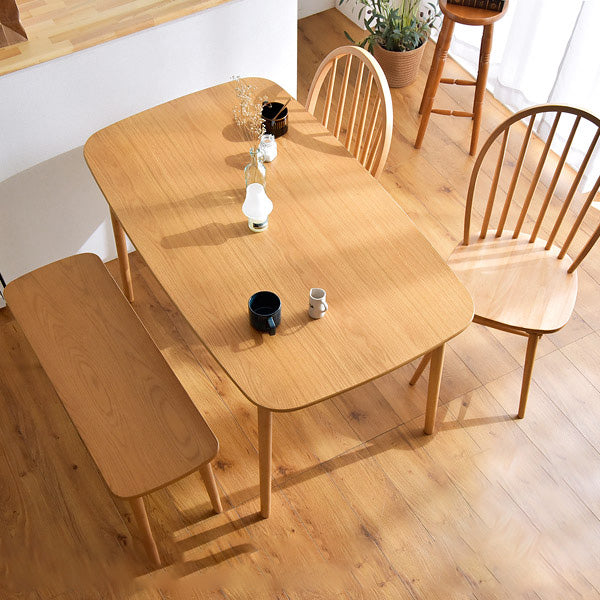 幅135㎝］4人掛け ダイニングテーブル＋チェア＋ベンチ 4点セット