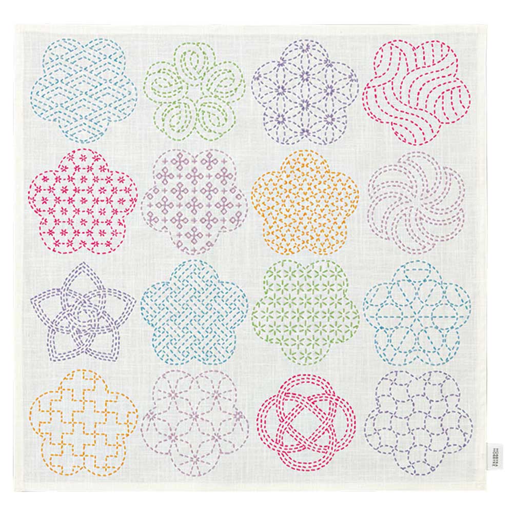 ホビーラホビーレ 刺し子のマルチクロス［花模様］: キット｜手づくり
