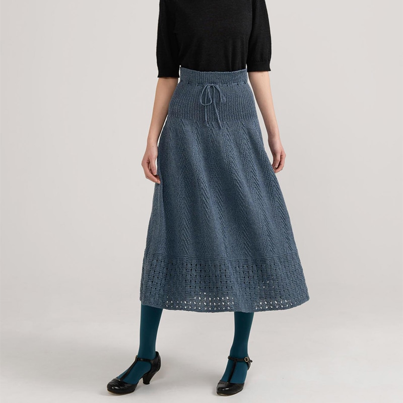 レシピ〉ヘリンボーンと格子模様のフレアスカート［S・M］: レシピ