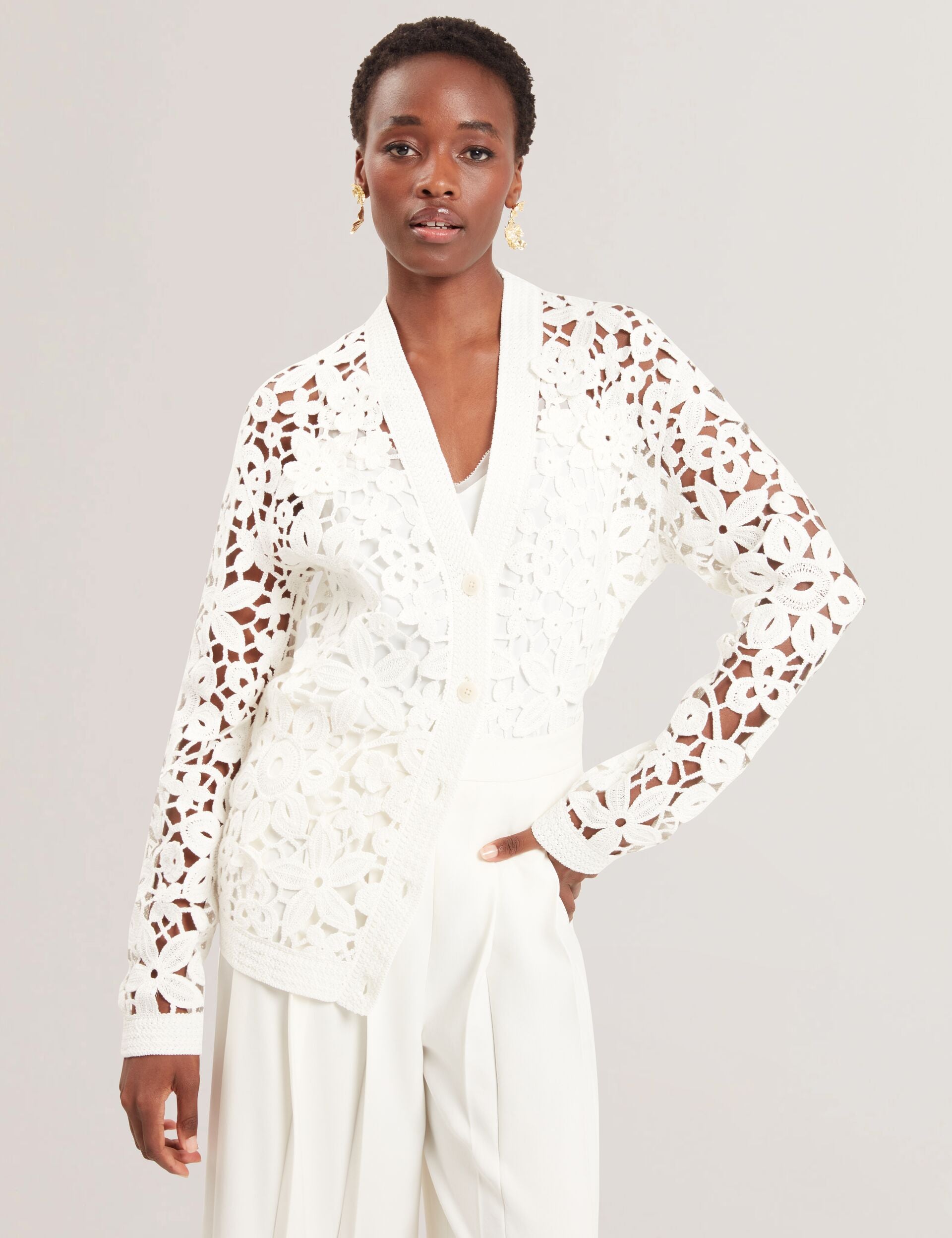Crochet Open Knit Longline Cardigan | Tarli | Ted Baker US