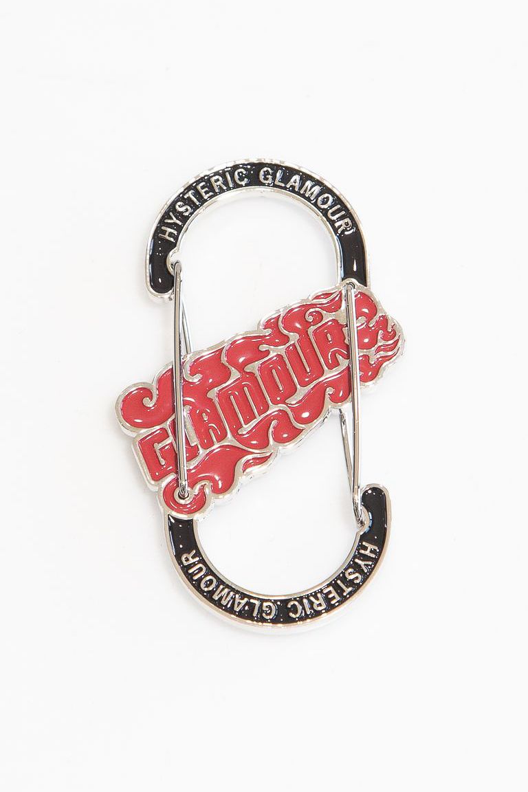 HYSTERIC GLAMOUR - FLAME LOGO カラビナキーホルダー / ブラック | Tempt