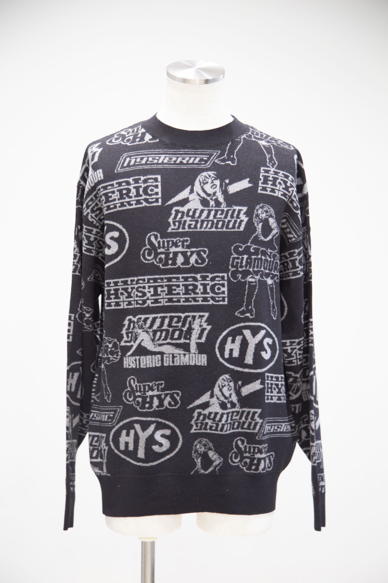 HYSTERIC GLAMOUR - VIXEN BOX柄ジャカード セーター / ブラック | Tempt