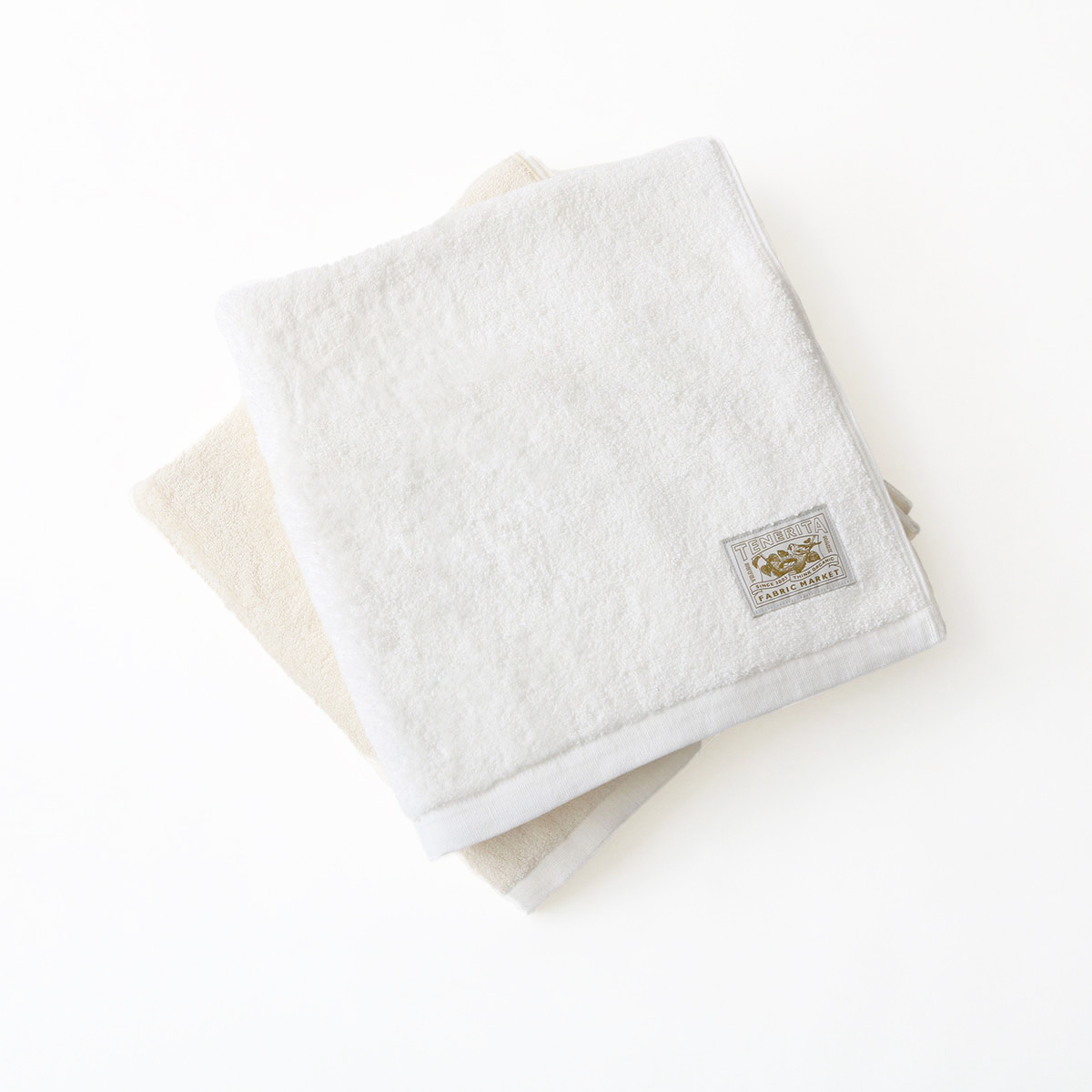 超甘撚りバスタオルロング2枚セット(ホワイト・生成)(FREE -): ギフト