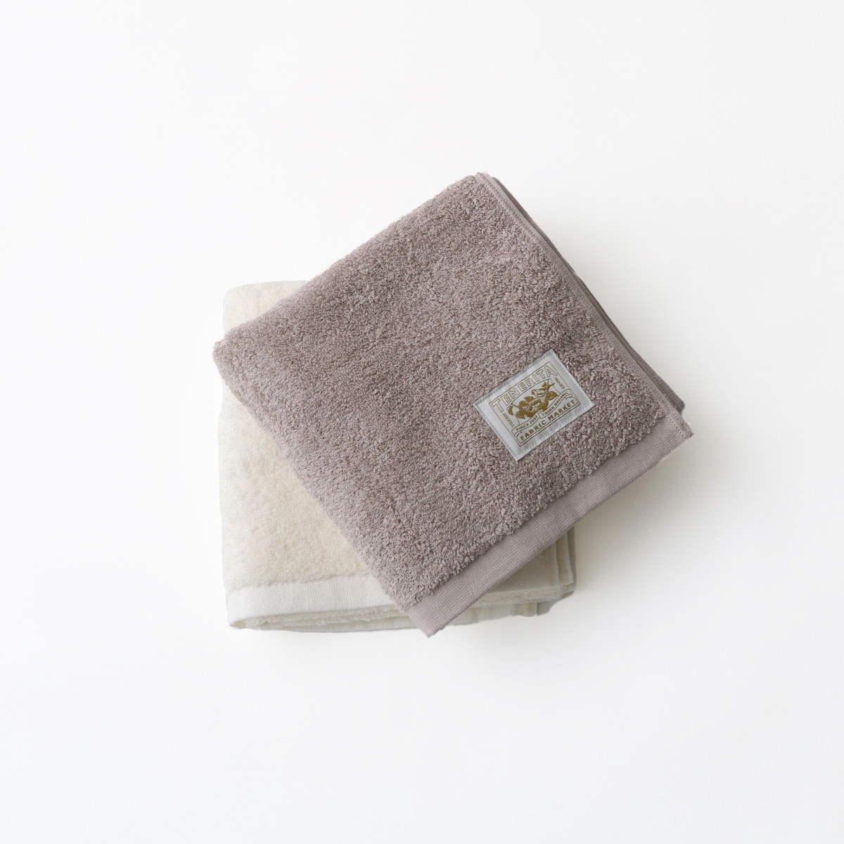 超甘撚りフェイスタオル2枚セット(ウォームベージュ・生成)(FREE