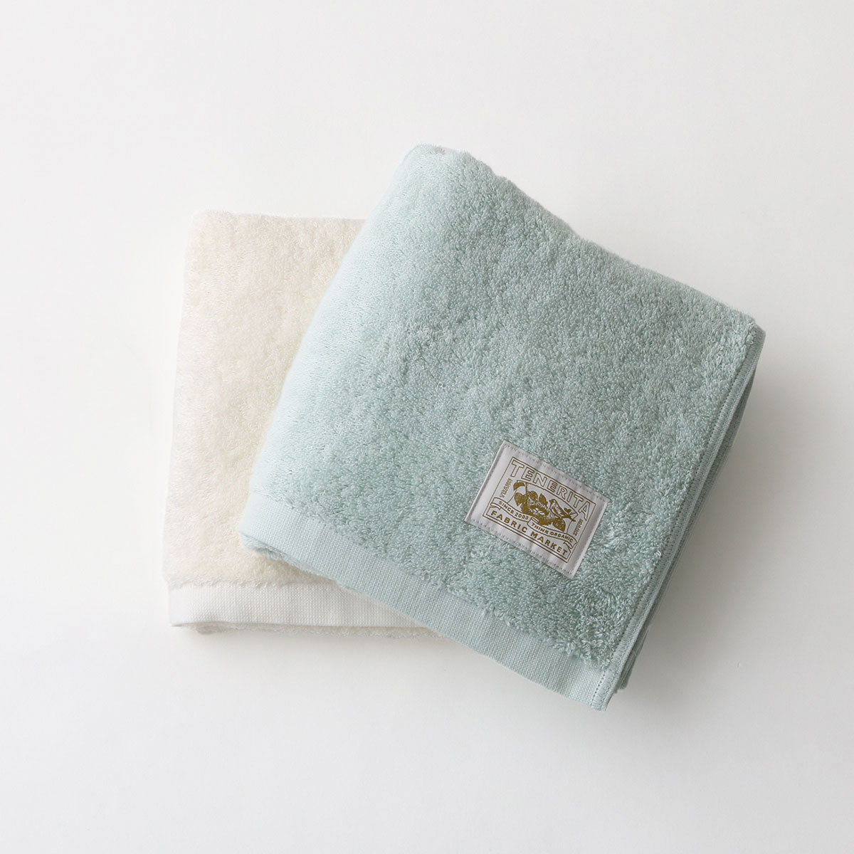 超甘撚りバスタオルショート・フェイスタオルセット(生成・パウダー