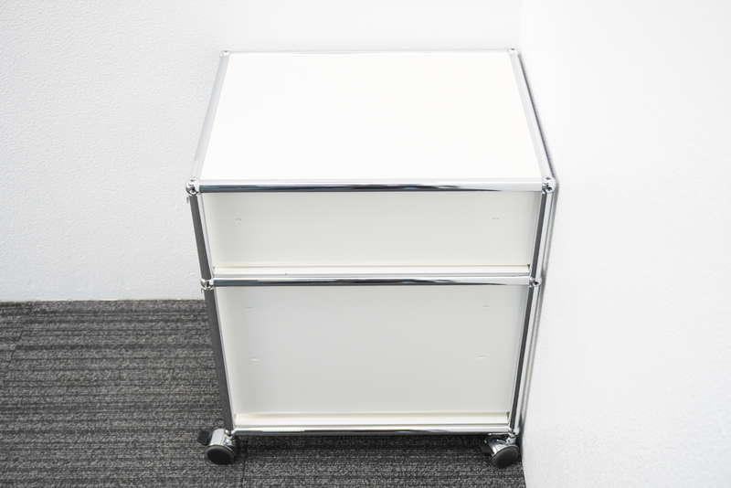 USMハラー ロールボーイ 2段ワゴン 鍵付 ホワイト W395 D500 H605 USM