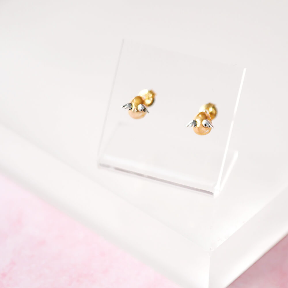 K18ピンクゴールドピアス（小） ｜天使の卵 輝く天使の羽