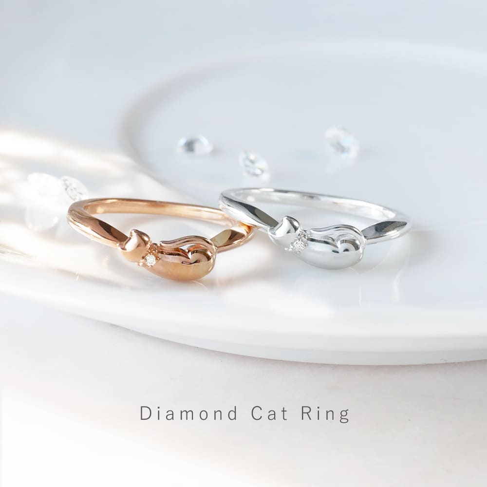 ネックレス＆リングセット◇特典ネコボックス◇ダイヤモンドが煌めく