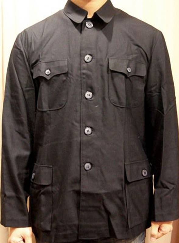 コットン製中国人民服(中山服)上衣・黒色 - 横浜中華街天宝堂本店