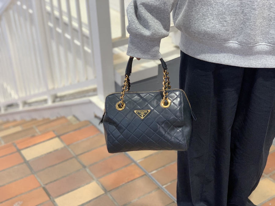 PRADA/プラダ】チェーンハンドルキルティングミニボストンバッグお買取