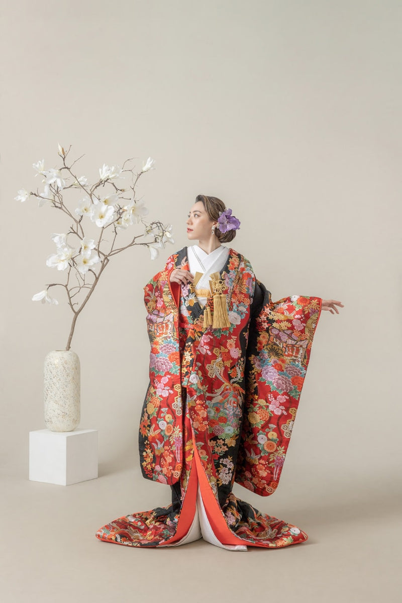 色打掛・赤黒鳳凰｜白無垢・色打掛レンタルなら結婚式着物専門の【THE