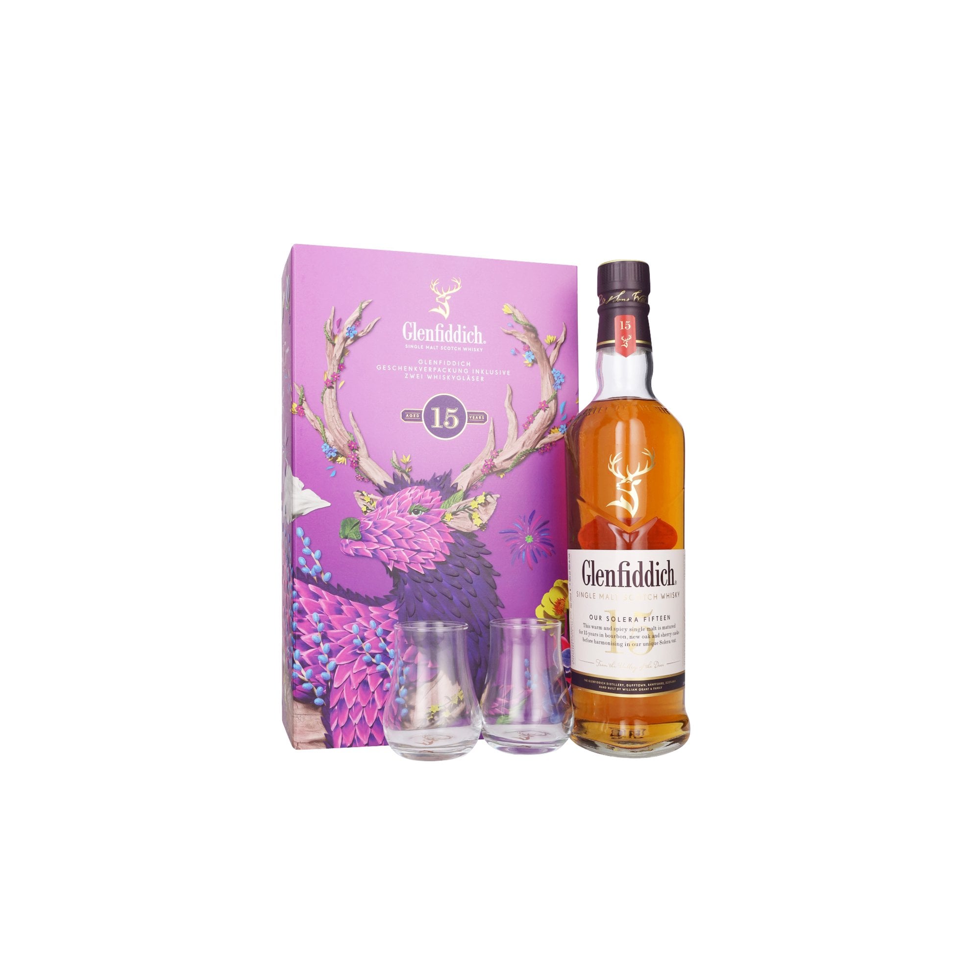 Glenfiddich 15 Year Old - Limited Edition 2 Glass Gift Pack - Gift