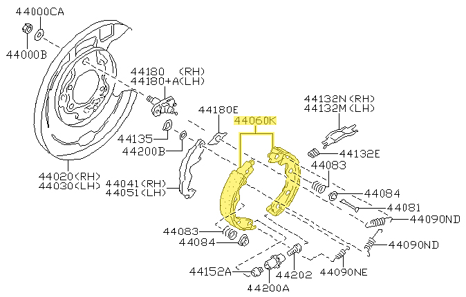 Motorsport Auto - The Z Store - Factory Parking Brake Shoe Set, 90
