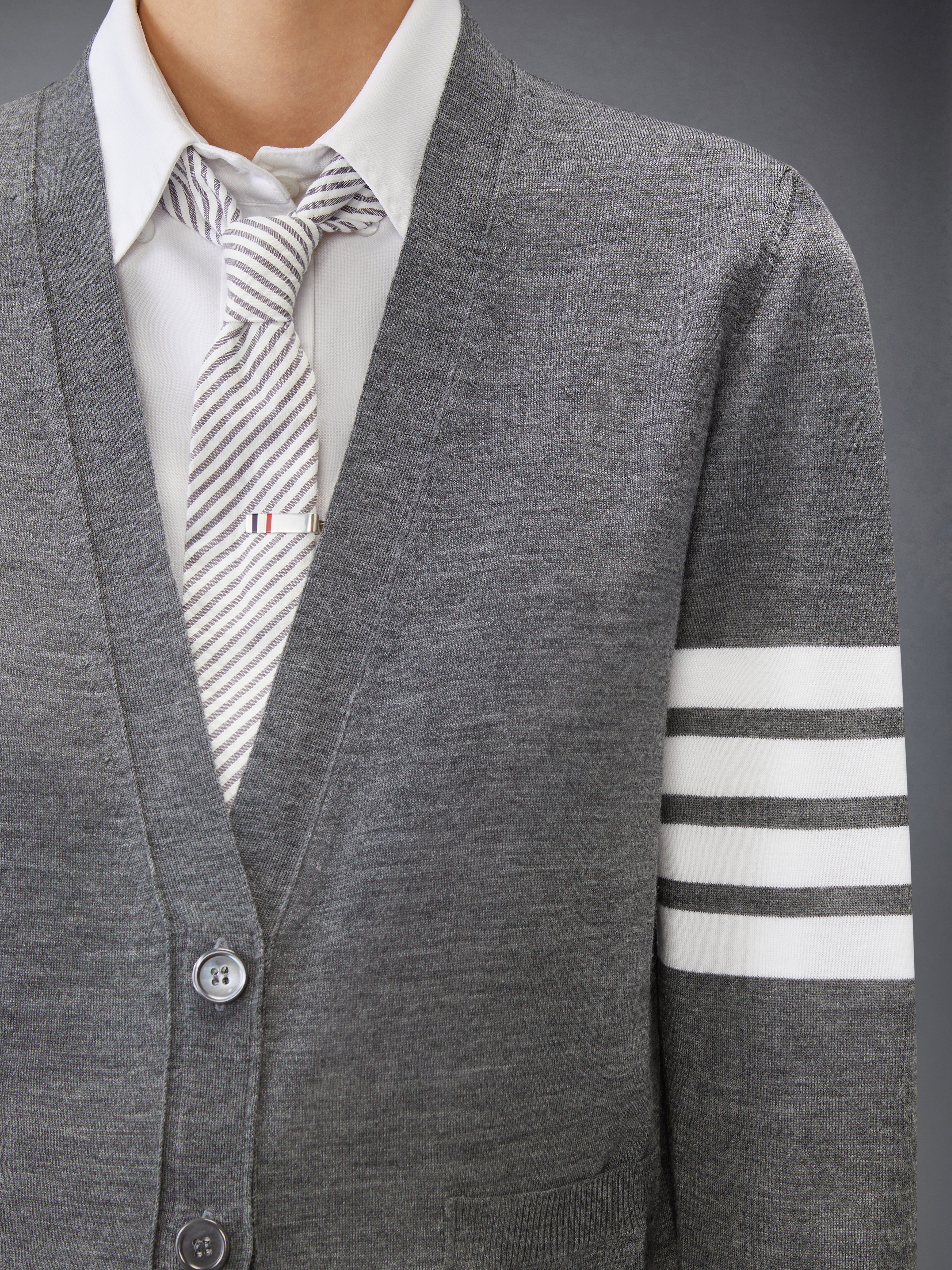Merino Wool 4-Bar Relaxed Fit Cardigan | Thom Browne