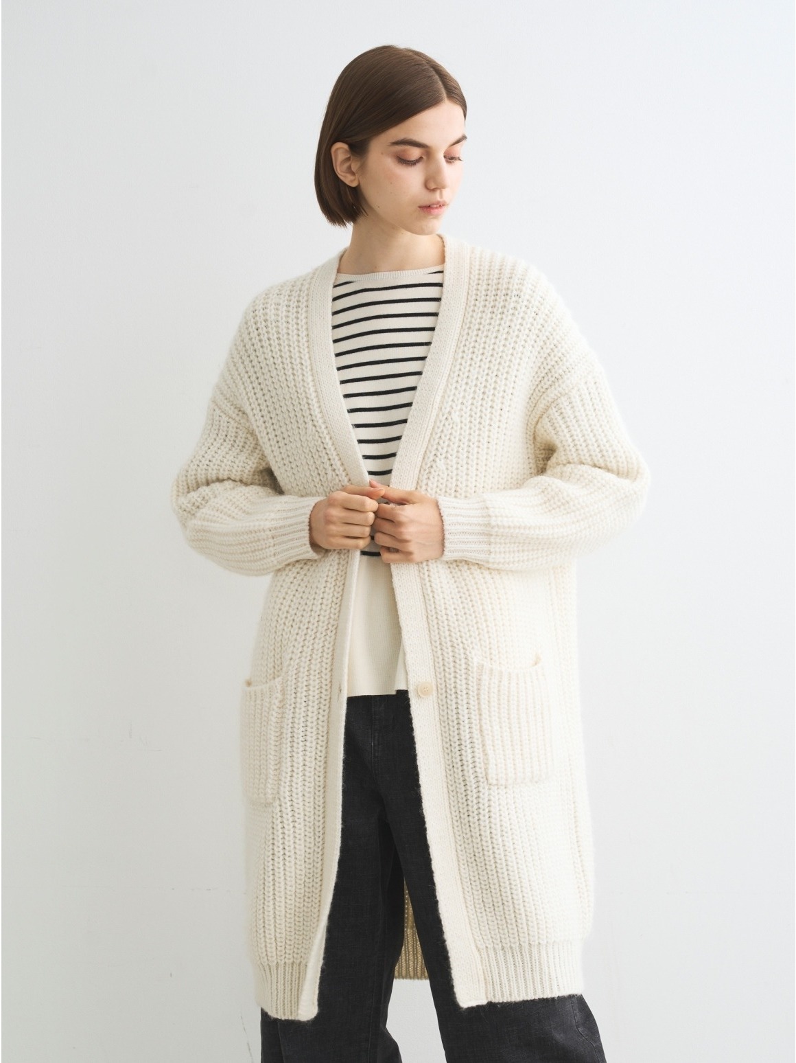Big stitch sweater longcardigan｜スリードッツ オフィシャル