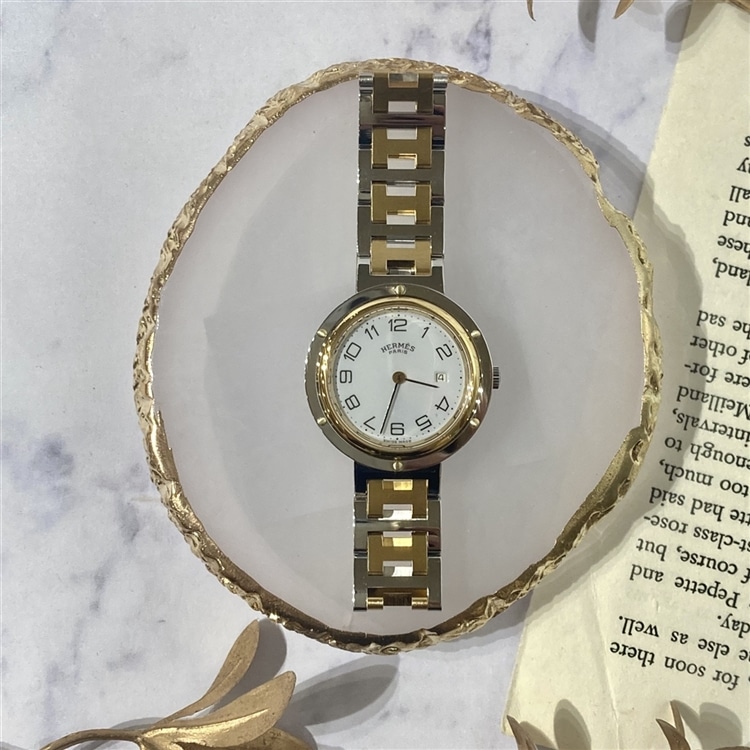 vintage HERMES】ヴィンテージエルメス／クリッパーコンビ(ケース径約