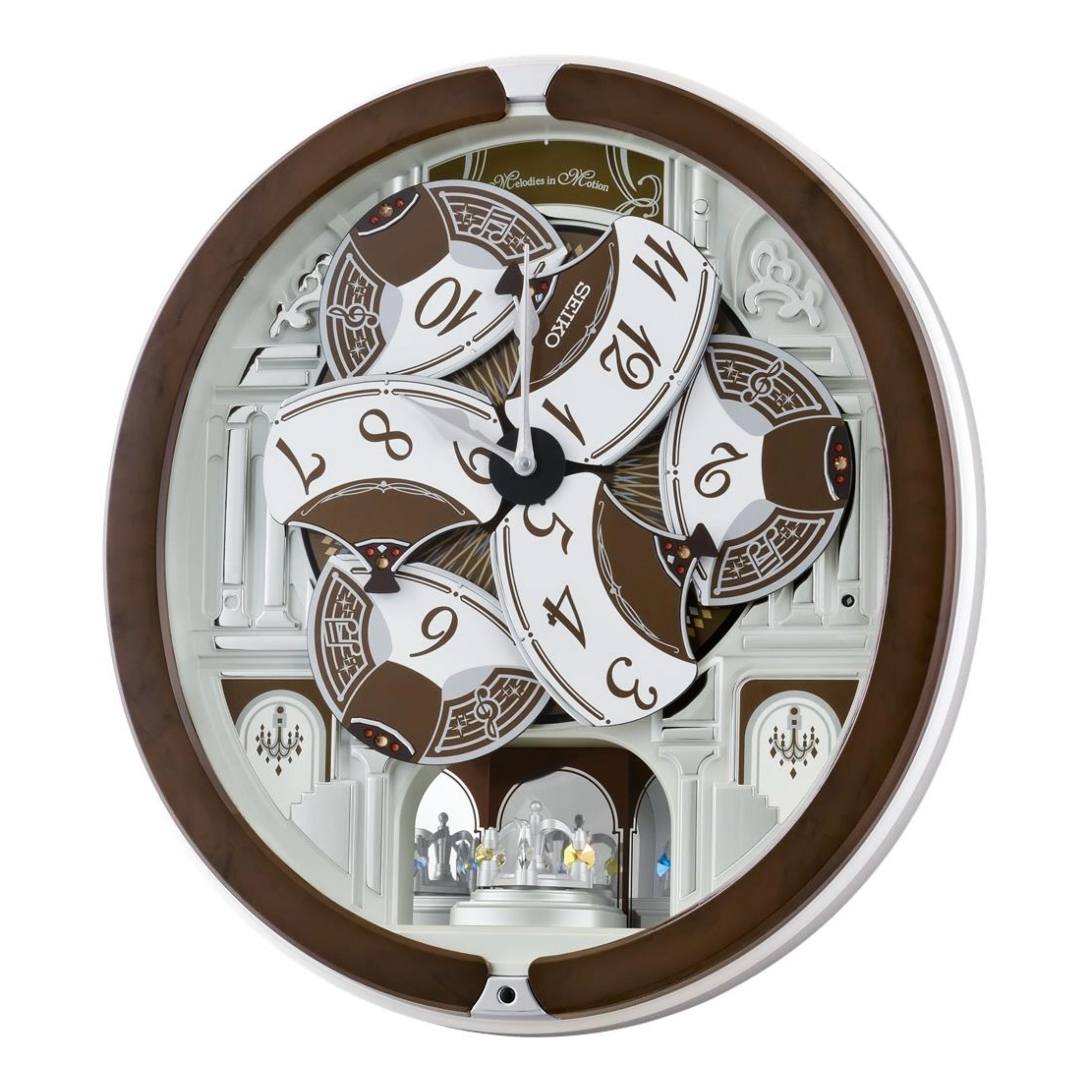 Seiko QXM615BRH “Snow Castle” Melodies in Motion Dancing Dial