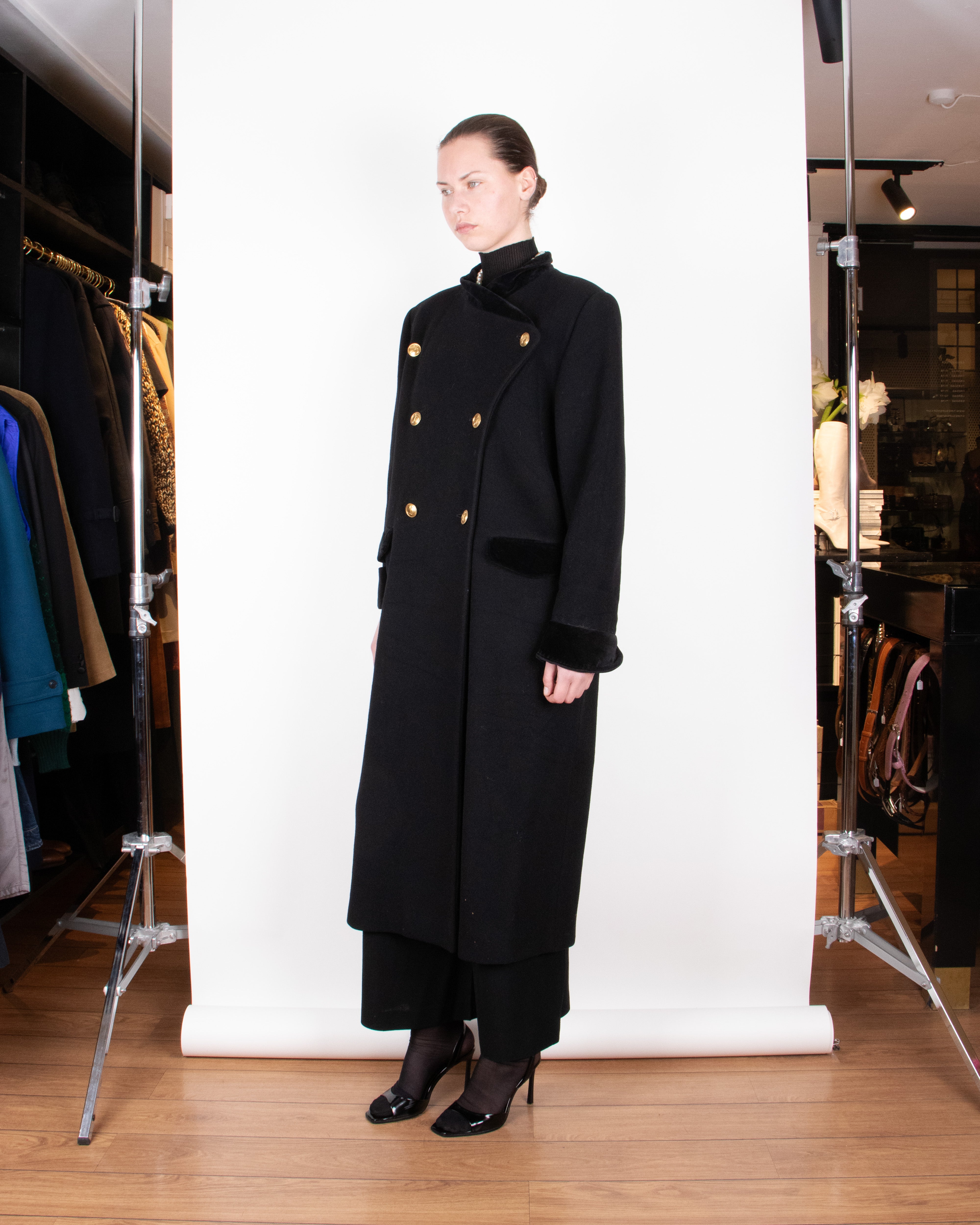 1980s Christian Dior Black Wool Military-Style Coat L – Time's Up