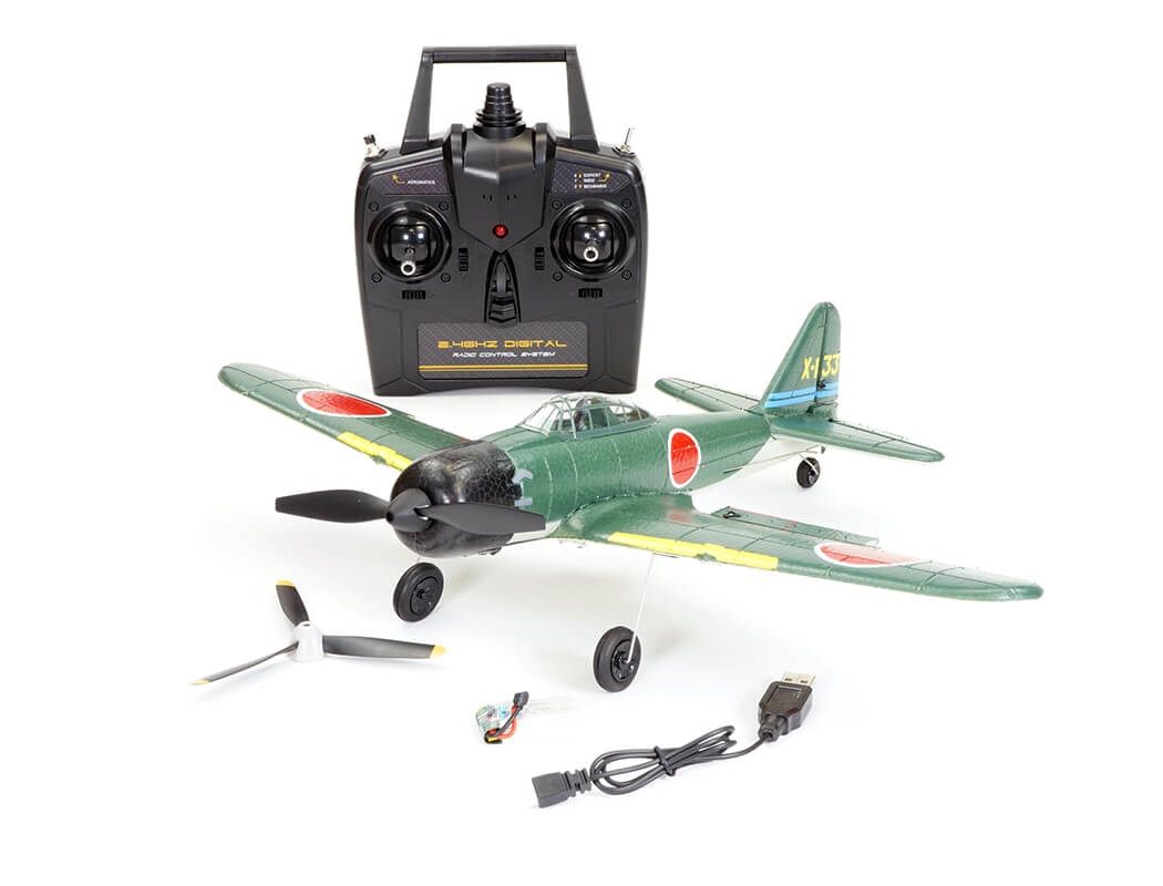 Volantex RC Mitsubishi Zero 400mm Ready To Fly 4-Ch RC Plane with