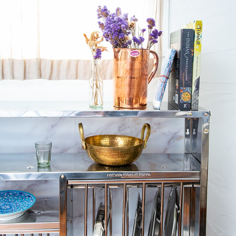 インディアンキッチンラック 食器棚 【大】 高さ：79.5cm程度 横幅