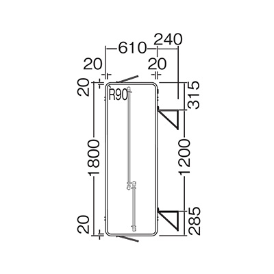 袖（突出し）看板】三和サインワークス 260角丸アルミLED LLT21-61