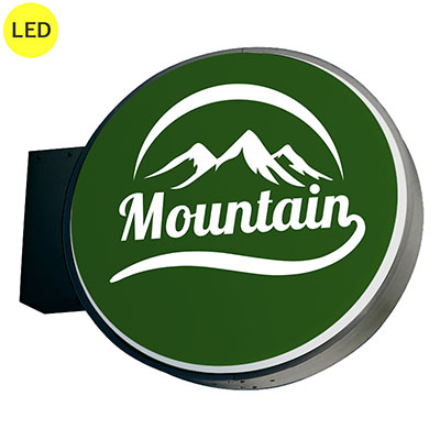 袖（突出し）看板】三和サインワークス 900丸アルミLEDブラック LLT13