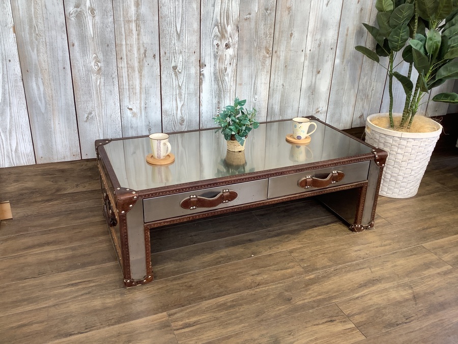 HALO（ハロ）】トランクデザインのコーヒーテーブル（SLAB SMALL