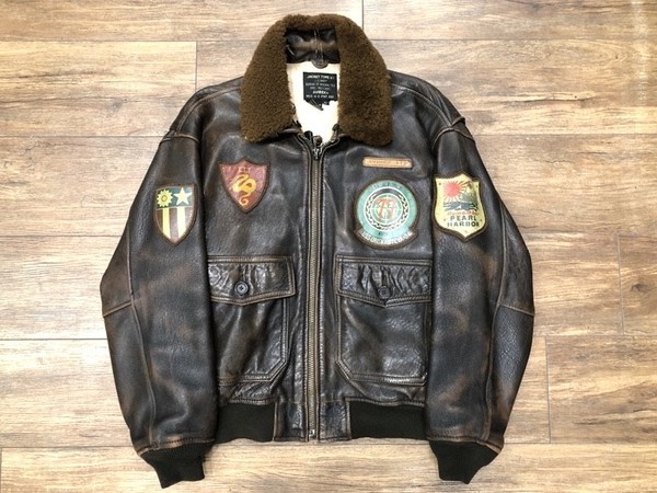 90年代製 AVIREX US.NAVY TYPE G-1 レザーフライトジャケット 買取入荷