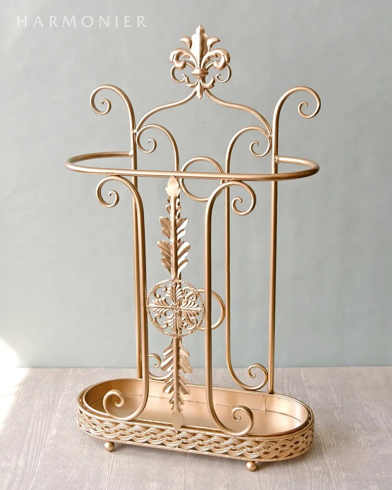 アラベスク アンブレラスタンド オーバル ゴールド 傘立て 雨の日