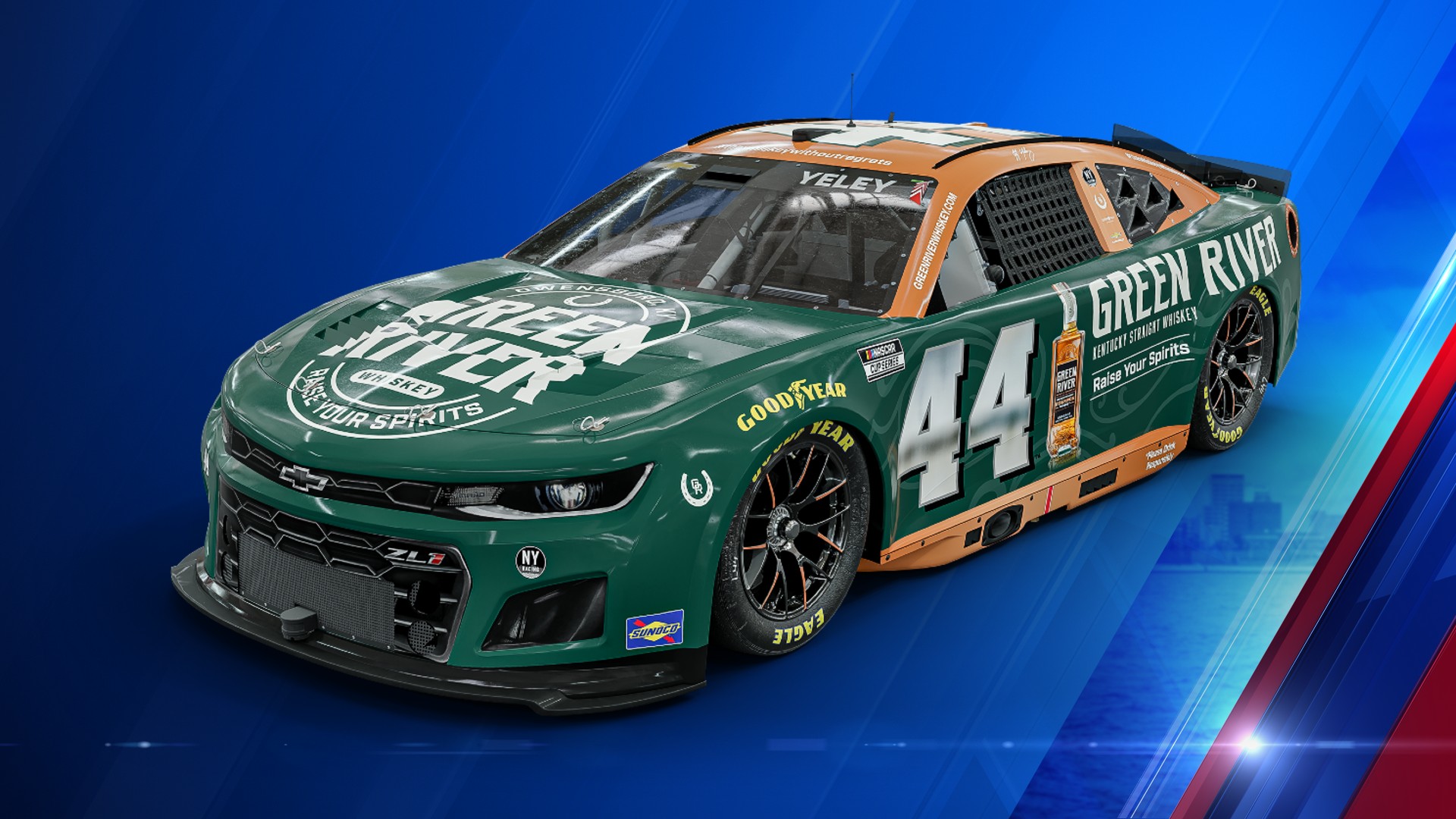 Green River Whiskey sponsors J.J. Yeley for the Daytona 500