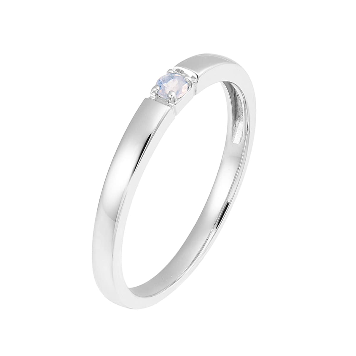 K10ホワイトゴールドブルームーンストーンリング（ピンキーリング