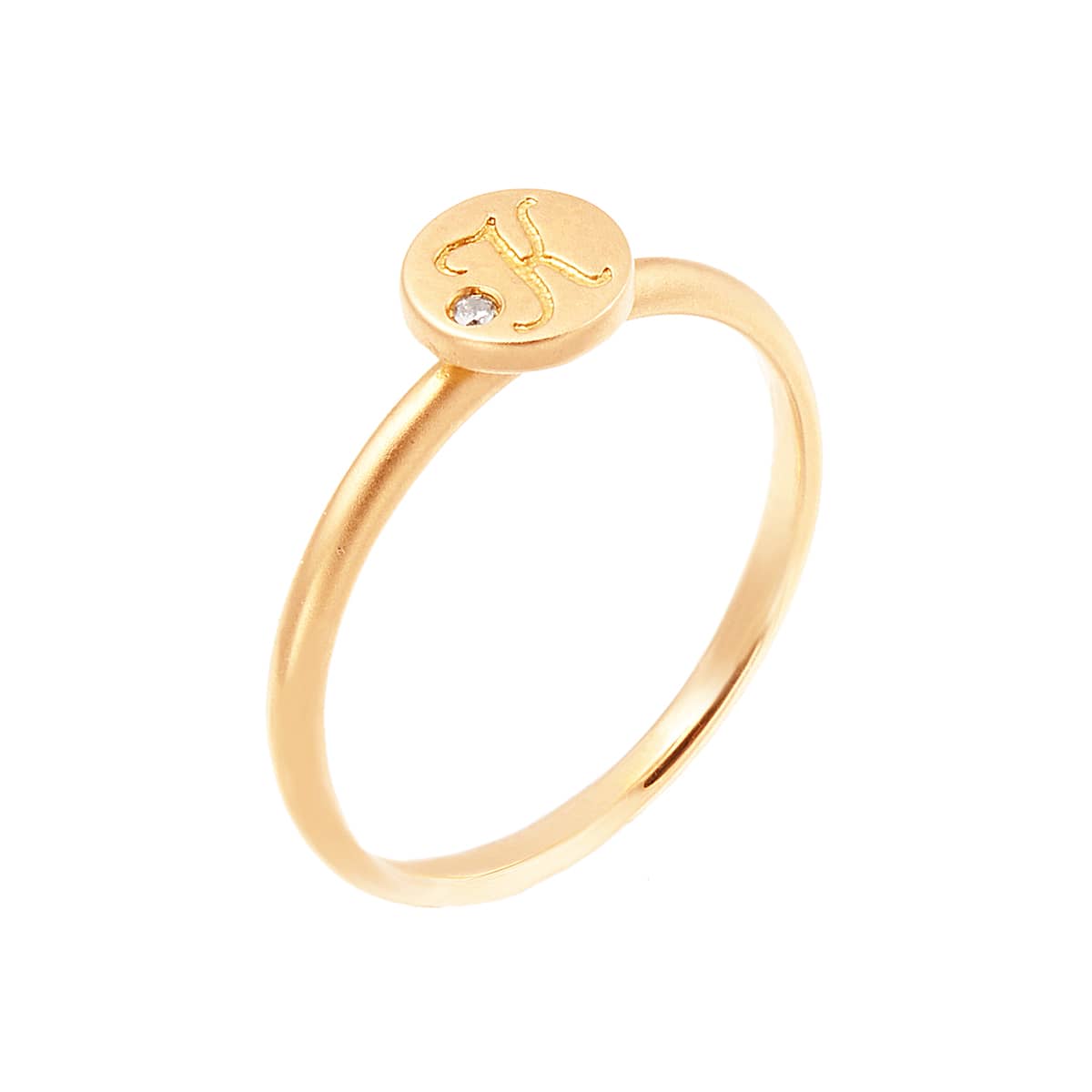 K18イエローゴールドダイヤモンドリング（ピンキーリング）(RFR366-001