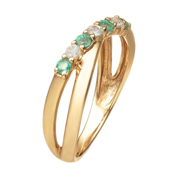 K10イエローゴールドエメラルドリング（ピンキーリング）(RFR968