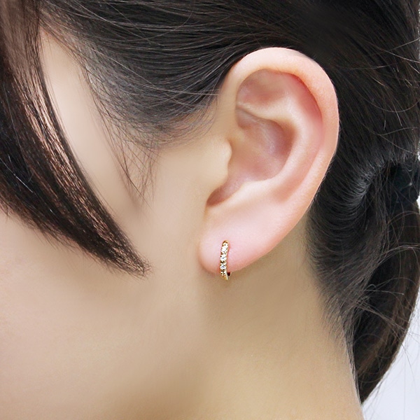 K10イエローゴールドダイヤモンドピアス(RPE465-001)|TSUTSUMI