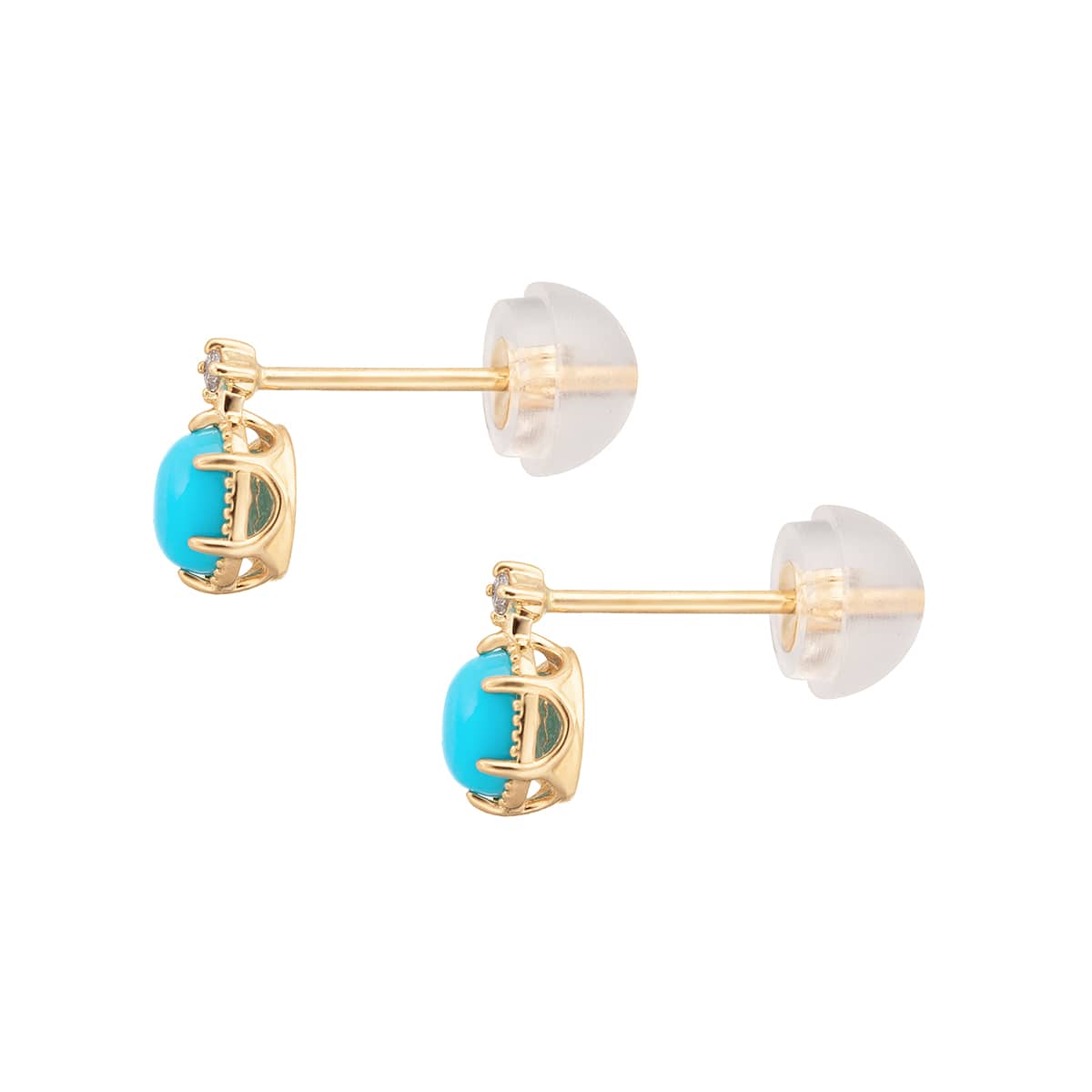 K10イエローゴールドターコイズピアス(RPE877-003)|TSUTSUMI