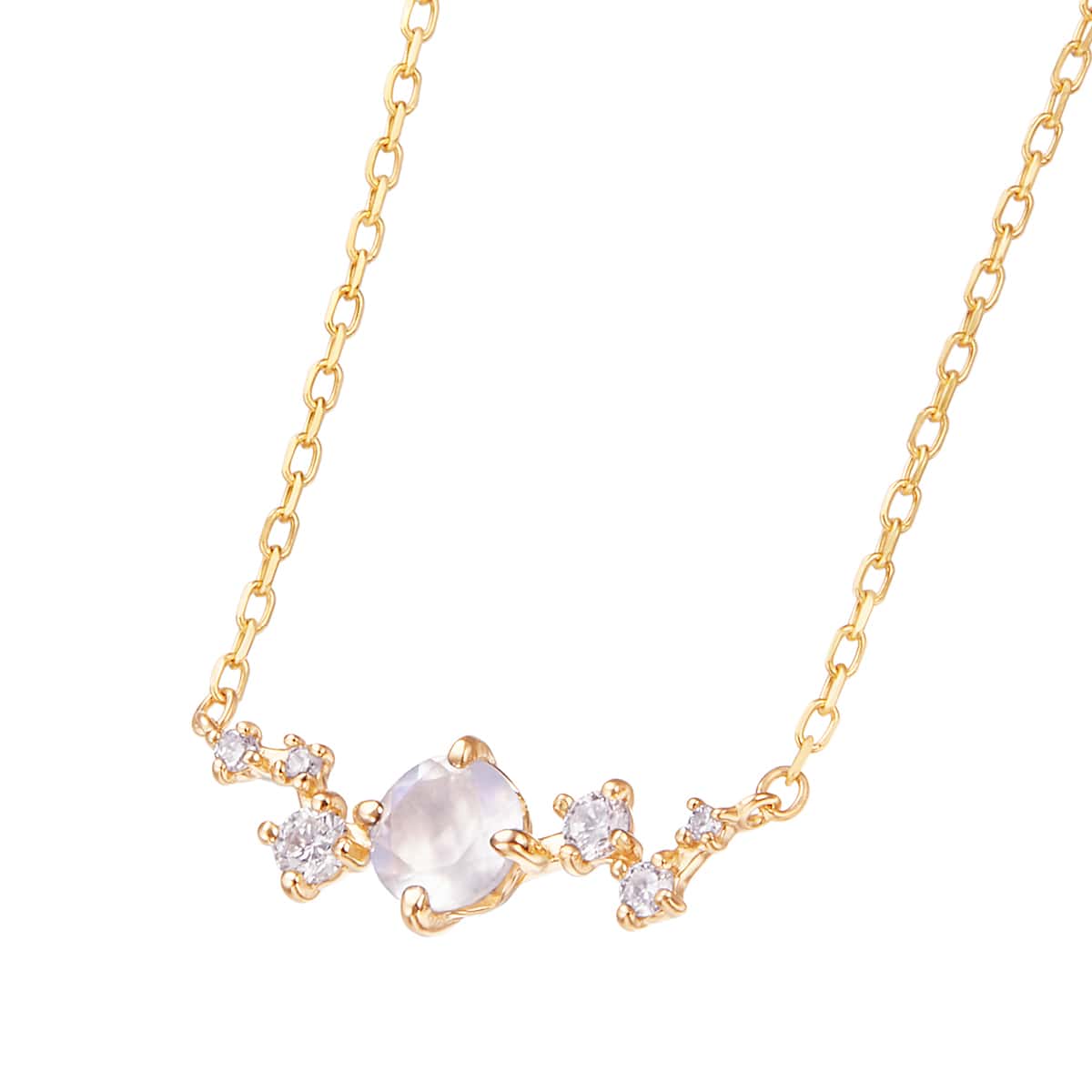 K10イエローゴールドブルームーンストーンネックレス(RPN361-002