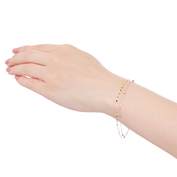 K18イエローゴールド/K18ホワイトゴールドブレスレット(RBL052