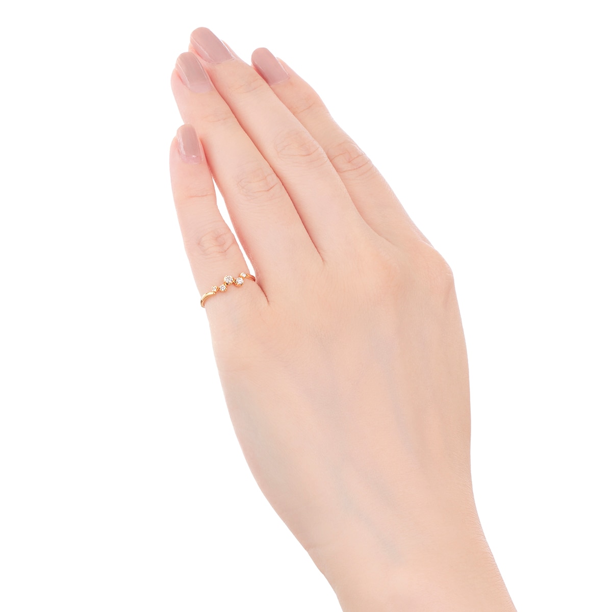 K18イエローゴールドダイヤモンドリング（ピンキーリング）(RFR306-001