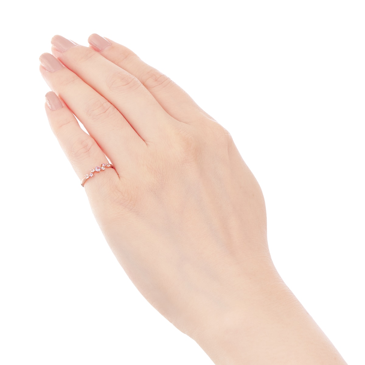 K10ピンクゴールドピンクサファイアリング（ピンキーリング）(RFR620