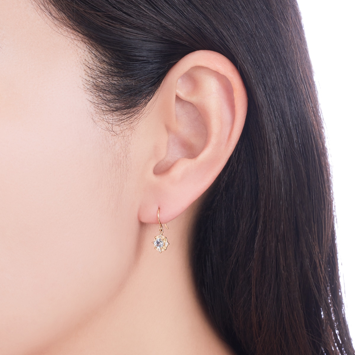 K10イエローゴールドアクアマリンピアス(RPE106-003)|TSUTSUMI