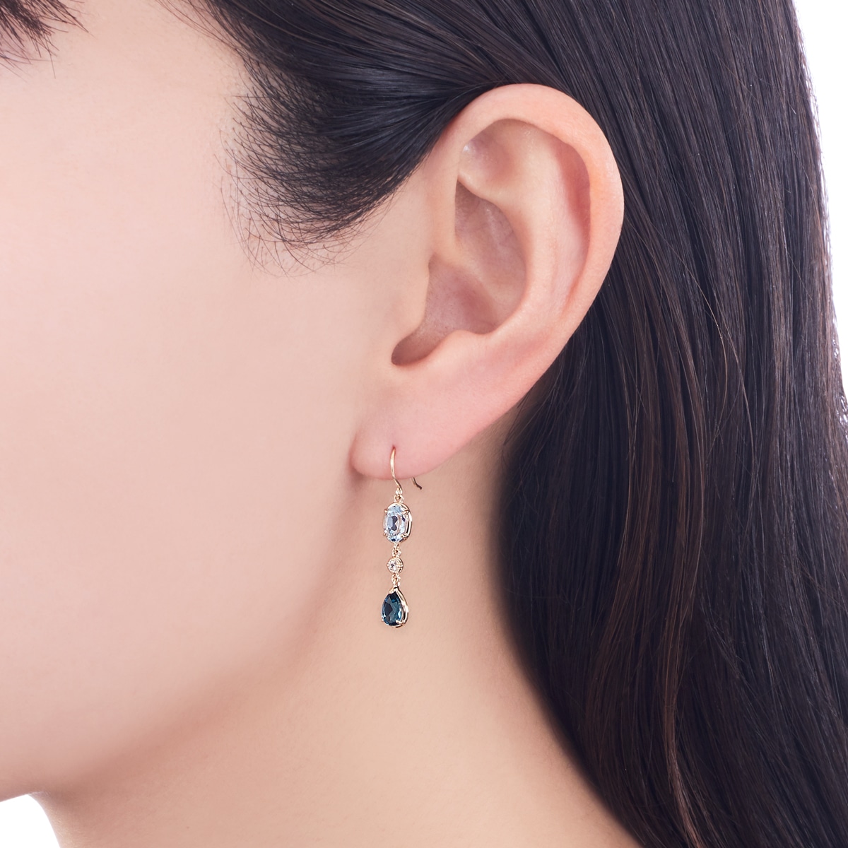 K10イエローゴールドロンドンブルートパーズピアス(RPE223-003