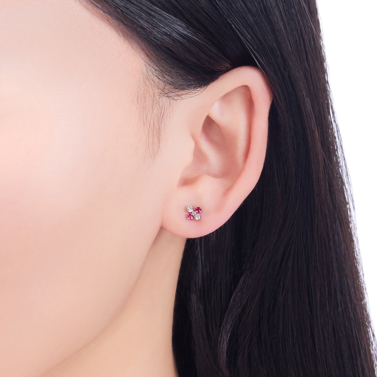 K10ホワイトゴールドルビーピアス(RPE360-004)|TSUTSUMI（ジュエリー