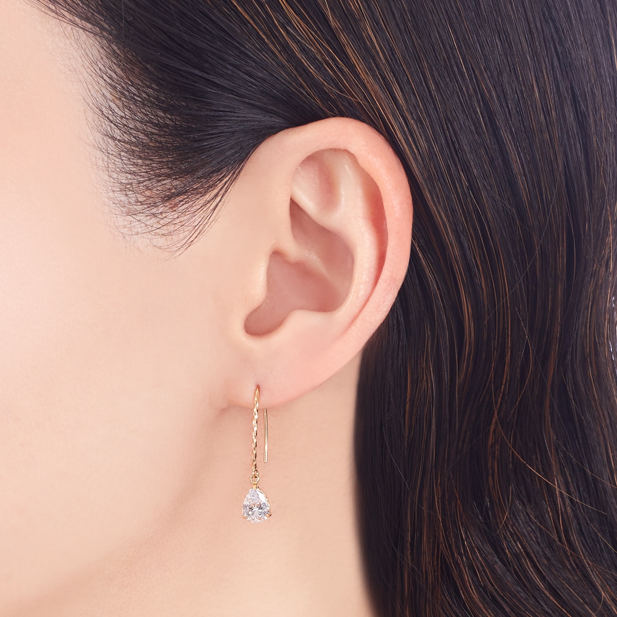 K10イエローゴールドキュービックピアス(RPE741-002)|TSUTSUMI