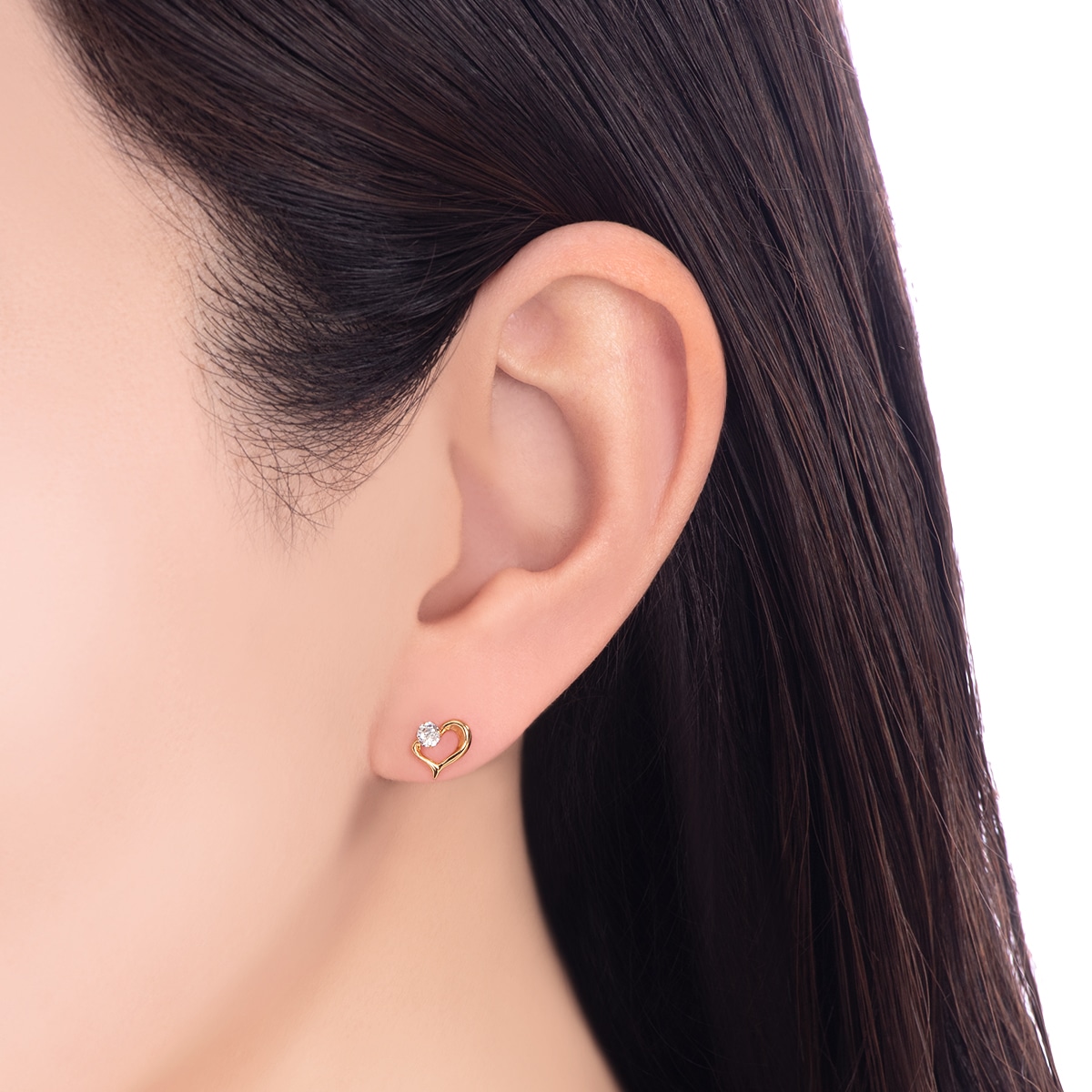 K18イエローゴールドキュービックピアス(RPE731-003)|TSUTSUMI