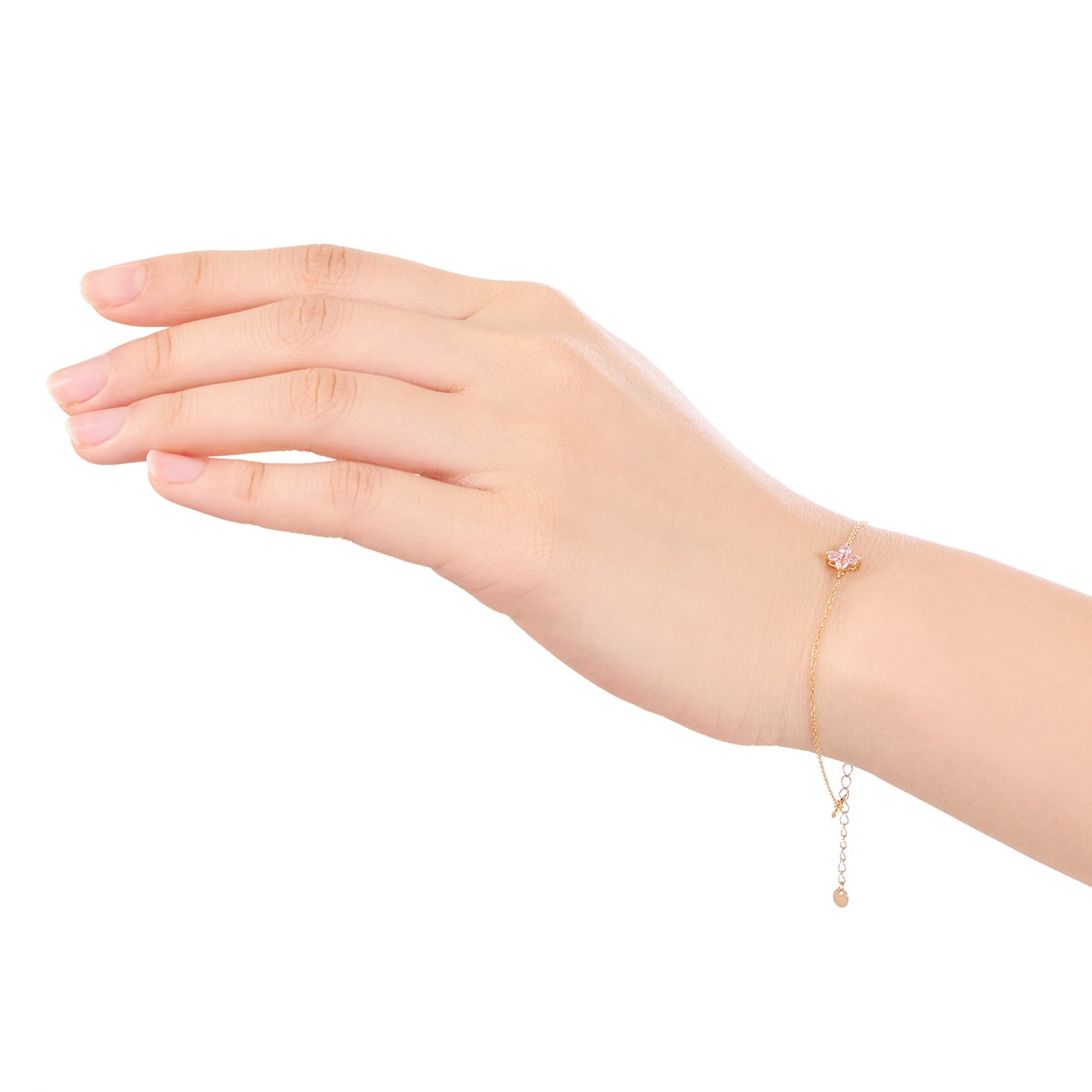 K10イエローゴールドピンクサファイアブレスレット(RBL596)|TSUTSUMI