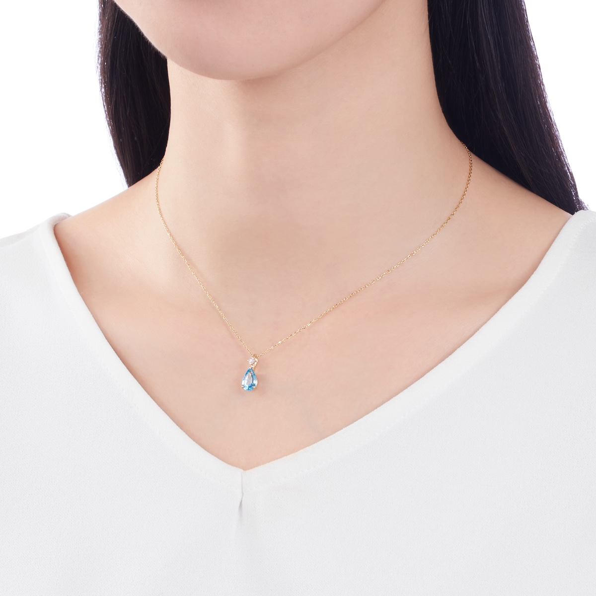 K10イエローゴールドブルートパーズネックレス(RPN528-002)|TSUTSUMI